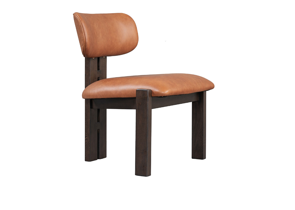 MARINA DISTRESSED LEATHER/ WOOD DINING CHAIR