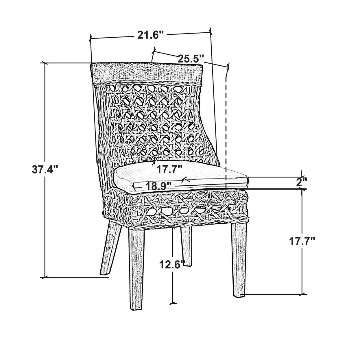 SAHARA SIDE CHAIR WITH WOOD ACCENT, SET OF 2